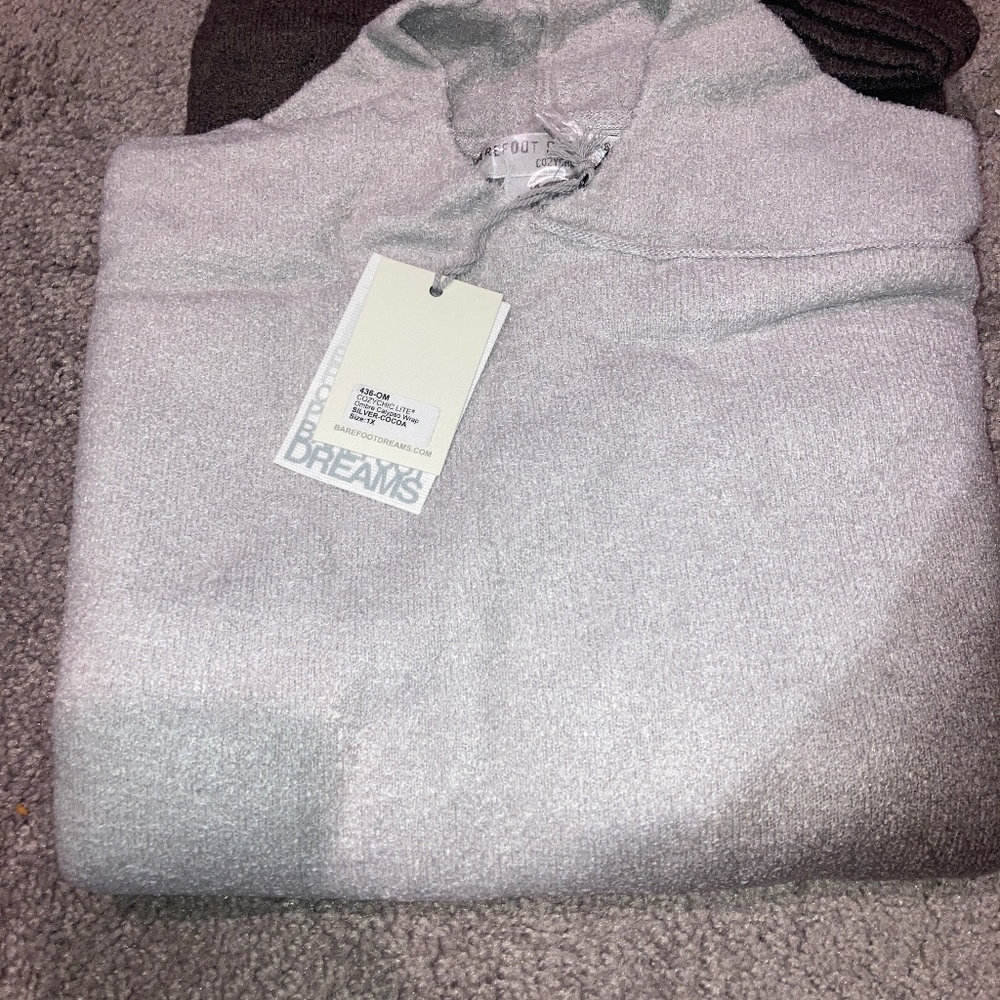 Barefoot Dreams Cozy Chic Lite Calypso Ombre Cardigan Wrap Silver Cocoa Size 1x
